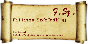 Fillitza Szörény névjegykártya
